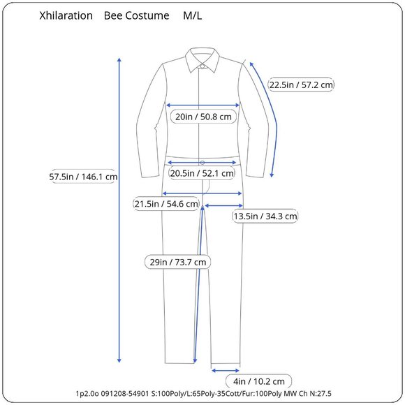 Xhilaration Bee Pajamas Costume Unionsuit Womens M L PJs Hooded Winter - Picture 10 of 10